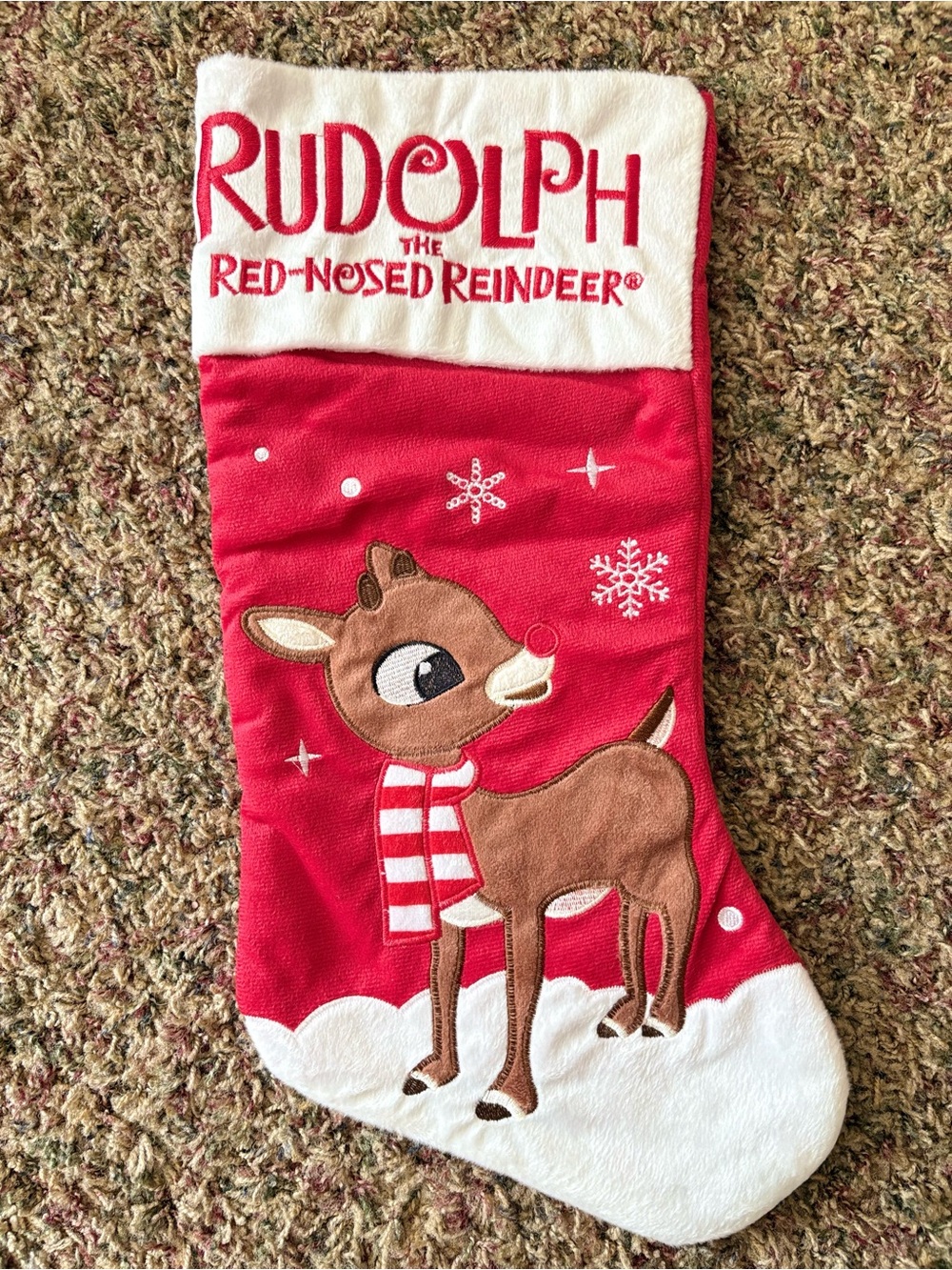 Rudolph the Red Nosed Reindeer Christmas Stocking 18" Dan Dee Plush Holiday